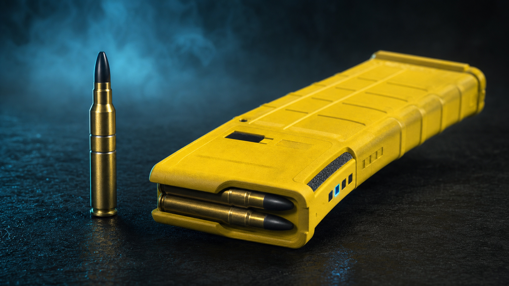 5.56 × 45mm HEMI round with tactical yellow magazine